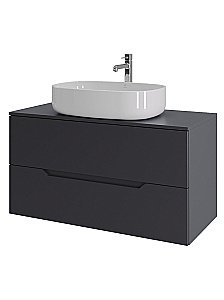 Тумба с раковиной Orange Line 100 Li-100TugMDF+B04-600W графит/белый для ванной в интернет-магазине Sanbest