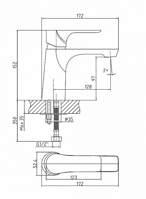 Смеситель для раковины Orange Aristo M19-021w белый купить в интернет-магазине сантехники Sanbest