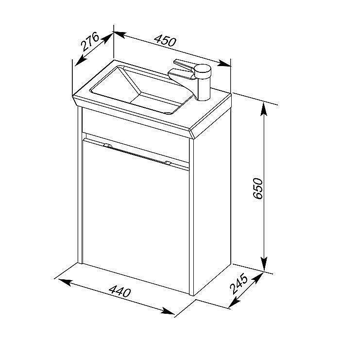 Тумба с раковиной Aquanet Дувр 45 для ванной в интернет-магазине Sanbest