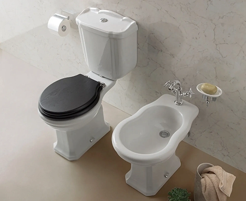 Унитаз напольный GLOBO Paestum PA004.BI белый/кнопка хром, с бачком купить в интернет-магазине Sanbest