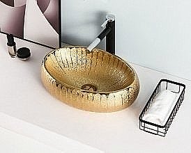 Раковина накладная Gid Lago 48 9030g 52234 золото купить в интернет-магазине Sanbest
