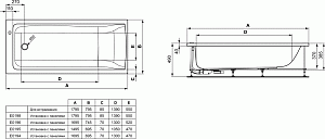 Ванна акриловая Ideal Standard Connect E019801 180x80 купить в интернет-магазине Sanbest