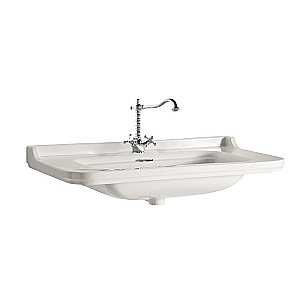 Тумба с раковиной Kerasan Waldorf 925530 Vaniglia matt 100 ваниль с 1 отверстием/заглушка хром для ванной в интернет-магазине Sanbest