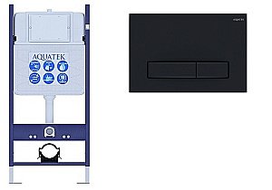 Инсталляция для унитаза Aquatek ECO Standart INS-0000014 с кнопкой KDI-0000025 черная матовая купить в интернет-магазине сантехники Sanbest