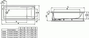 Ванна акриловая Ideal Standard Connect E019801 180x80 белая купить в интернет-магазине Sanbest