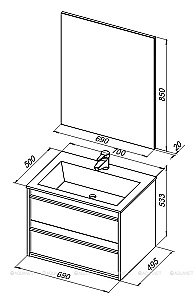 Тумба с раковиной Aquanet Lino 70 Дуб Веллингтон для ванной в интернет-магазине Sanbest