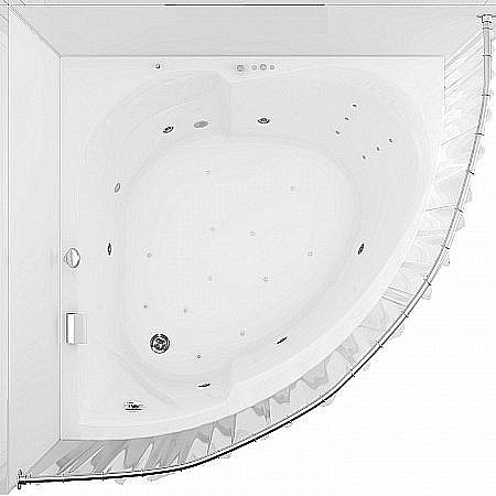 Карниз для ванны Aquanet Santiago 160х160 хром купить в интернет-магазине сантехники Sanbest
