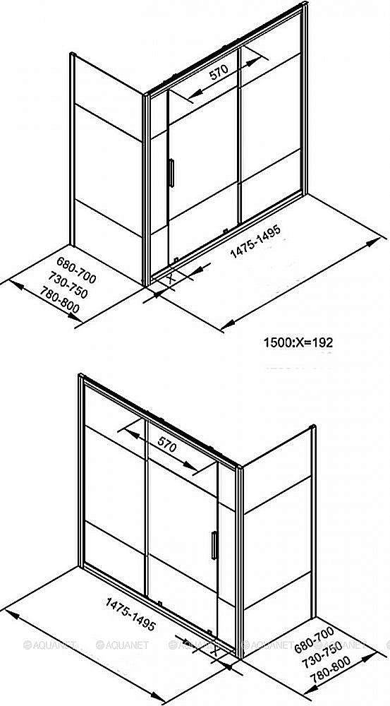 Шторка для ванны Aquanet Practic AE10-B-150H150U-CP купить в интернет-магазине Sanbest