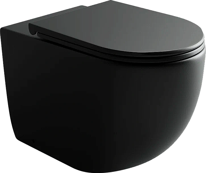 Унитаз приставной Ceramica Nova Metropol CN4004MB безободковый, с крышкой микролифт, черный матовый купить в интернет-магазине Sanbest