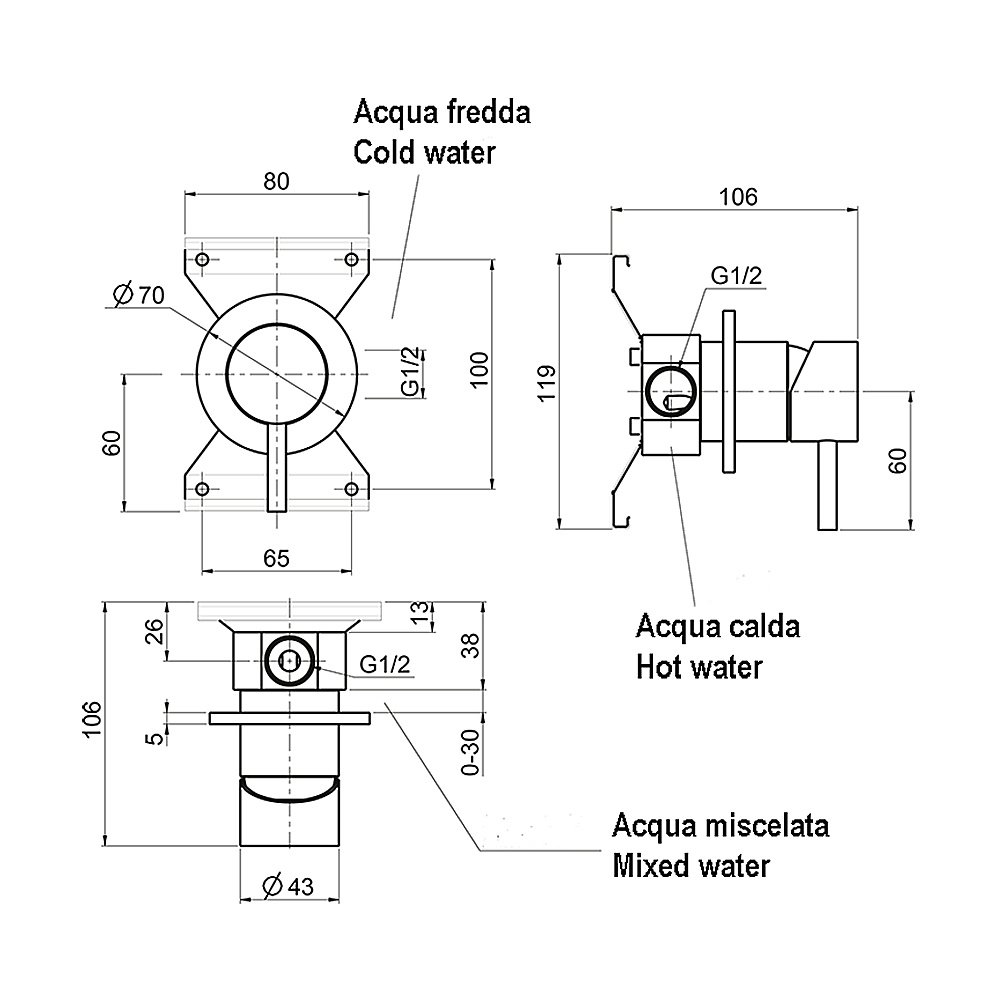 Смеситель для душа Cisal Xion XI000304D1 купить в интернет-магазине сантехники Sanbest