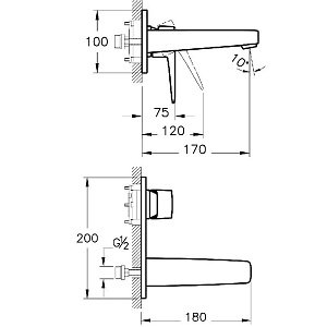 Смеситель для раковины Vitra ROOT SQUARE A42738EXP купить в интернет-магазине сантехники Sanbest