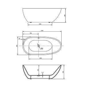 Ванна акриловая Vincea VBT-422-1700 купить в интернет-магазине Sanbest