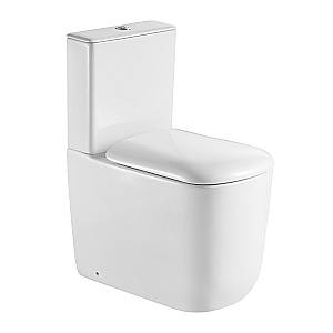 Напольный унитаз-компакт Black&White Gravity 6610W безободковый, слив-торнадо, с крышкой микролифт, с бачком, белый глянцевый купить в интернет-магазине Sanbest