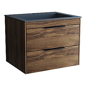 Тумба с раковиной Vincea Chiara 2D 60 VMC-2C2600CO/VCB-13600G тёмный дуб/раковина серая для ванной в интернет-магазине Sanbest