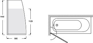 Шторка для ванны Jacob Delafon SERENITY E4933-GA 80x145 купить в интернет-магазине Sanbest