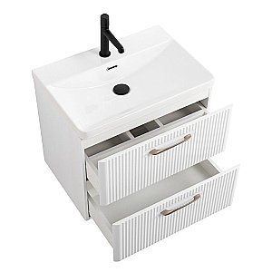 Тумба с раковиной BelBagno DUE-600-2C-SO-BL-P Bianco Lucido для ванной в интернет-магазине Sanbest