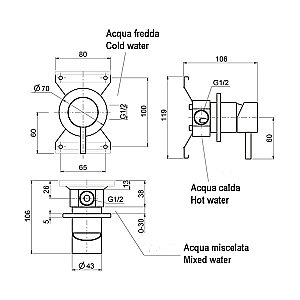 Смеситель для душа Cisal Xion XI000304D1 купить в интернет-магазине сантехники Sanbest