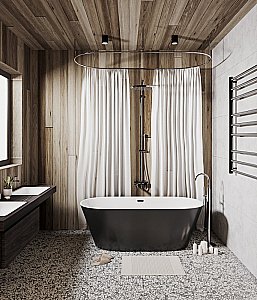 Ванна акриловая Grossman Forta GR-1503MB 170х75 белая, черная матовая купить в интернет-магазине Sanbest