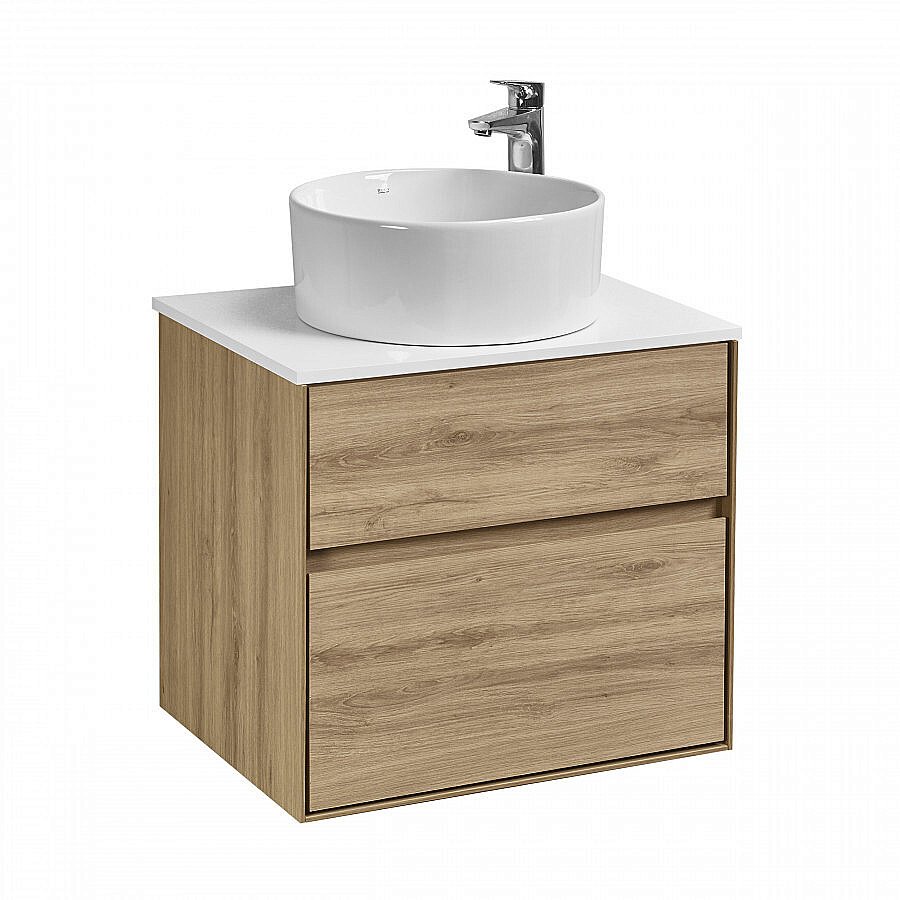 Тумба со столешницей Акватон Либерти 60 дуб эльвезия для ванной в интернет-магазине Sanbest