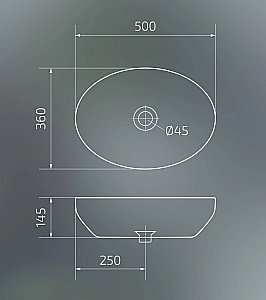 Раковина накладная Gid Lago 50 D1469 51196 белая купить в интернет-магазине Sanbest
