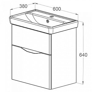 Тумба с раковиной Orange TOPLINE-Marseille TPMS60+RA белая для ванной в интернет-магазине Sanbest