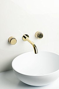 Смеситель для раковины Boheme AURA 152-2-G-A золото купить в интернет-магазине сантехники Sanbest