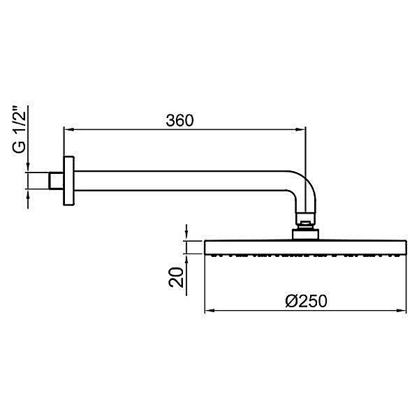 Верхний душ Webert Comfort AC0398015METAL купить в интернет-магазине сантехники Sanbest