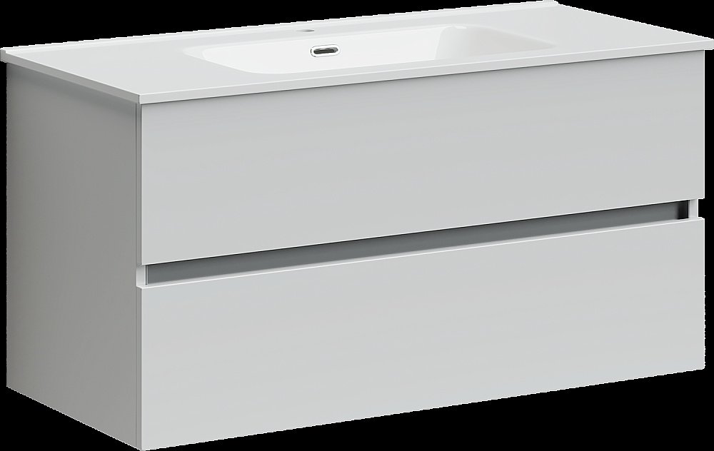 Тумба с раковиной Sancos Urban UR100W белый глянец для ванной в интернет-магазине Sanbest