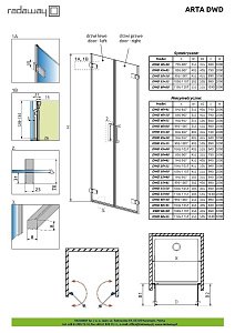 Душевая дверь Radaway Arta DWD 120 купить в интернет-магазине Sanbest