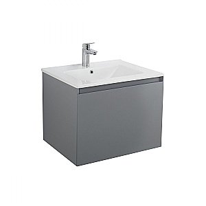 Тумба с раковиной Art&Max AM-Latina-600-1C-SO-GM/AM7117-60 Серый матовый для ванной в интернет-магазине Sanbest