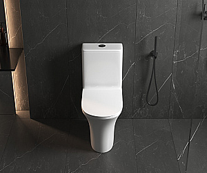 Унитаз CeramaLux TR1217A безободковый, с бачком, с крышкой микролифт, белый купить в интернет-магазине Sanbest