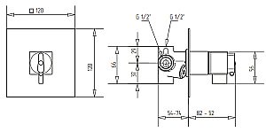 Смеситель скрытого монтажа термостатический Migliore Kvant ML.KVT-2737 хром купить в интернет-магазине сантехники Sanbest