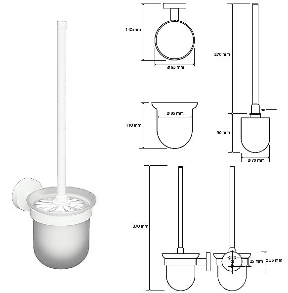 Ёршик подвесной Bemeta White 104113014 белый купить в интернет-магазине сантехники Sanbest