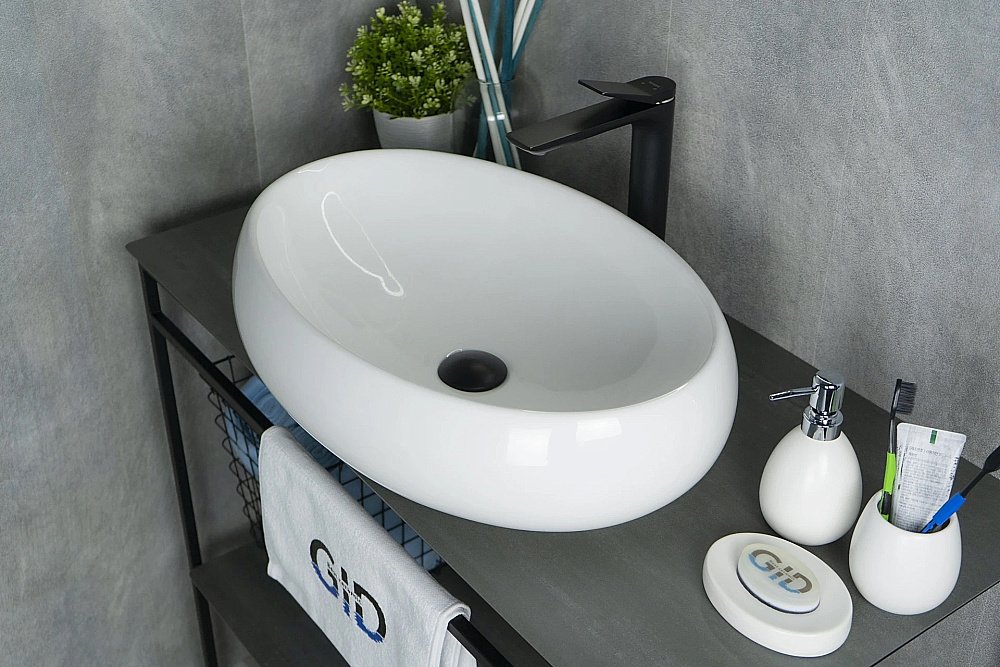 Раковина накладная Gid Lago 60 N9030a 51114 белая купить в интернет-магазине Sanbest