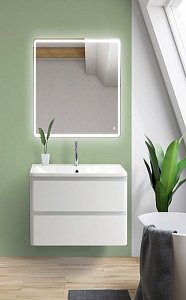 Тумба с раковиной BelBagno ALBANO 2C 70 Bianco Lucido для ванной в интернет-магазине Sanbest