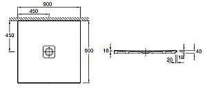 Душевой поддон Jacob Delafon REPLAY N140K-220 90x90 белый купить в интернет-магазине Sanbest