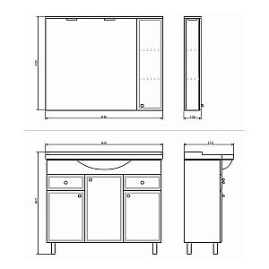 Тумба с раковиной Сенеж 87 Comforty Сочи 85 для ванной в интернет-магазине Sanbest