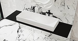 Раковина накладная Salini Sonata 1401201M 119,5 из искусственного камня S-Stone, белая матовая купить в интернет-магазине Sanbest