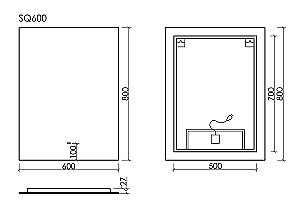 Зеркало LED Sancos SQUARE SQ600 в ванную от интернет-магазине сантехники Sanbest