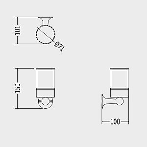 Стакан с настенным держателем Devon&Devon New York NY103CR купить в интернет-магазине сантехники Sanbest