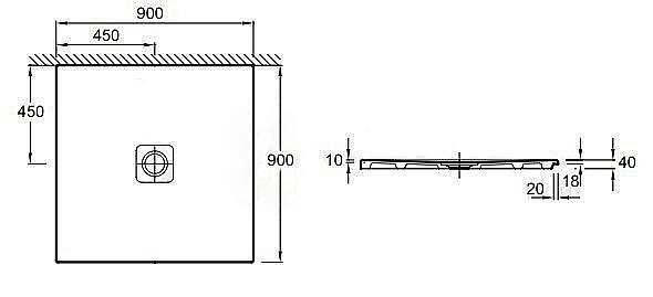 Душевой поддон Jacob Delafon REPLAY N140K-220 90x90 белый купить в интернет-магазине Sanbest