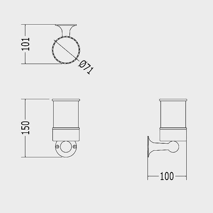 Стакан с настенным держателем Devon&Devon New York NY103CR купить в интернет-магазине сантехники Sanbest