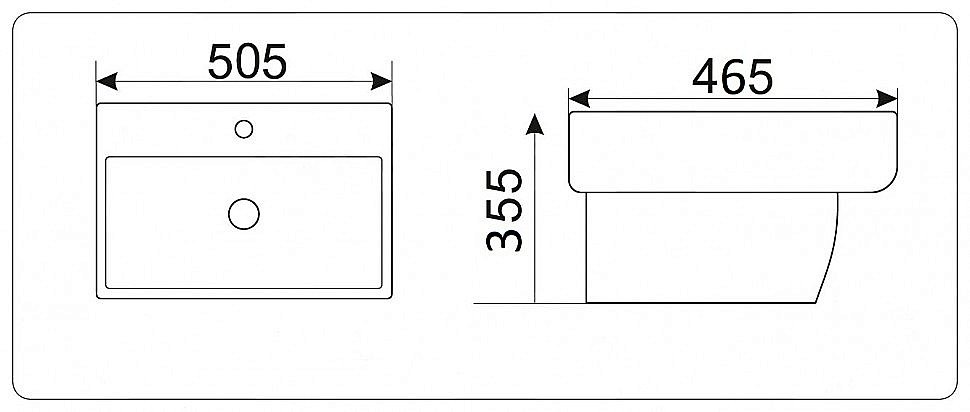 Раковина подвесная Ceramalux N 50,5 NB164 белая купить в интернет-магазине Sanbest