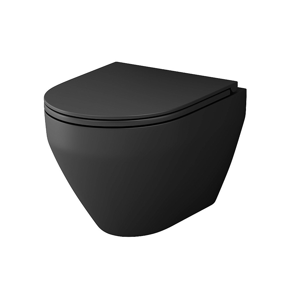 Унитаз подвесной AM.PM Spirit V2.0 C701700MBSC черный матовый, безободковый купить в интернет-магазине Sanbest