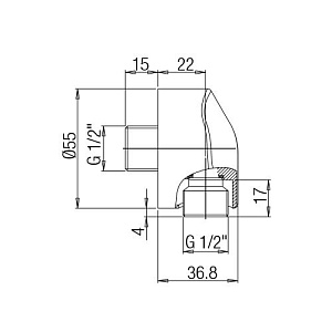 Подключение для шланга PAINI Lux 50CR503LP хром купить в интернет-магазине сантехники Sanbest