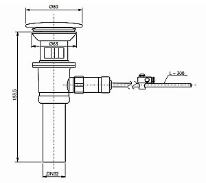 Донный клапан TOTO TR VM5D417#XW белый/хром купить в интернет-магазине сантехники Sanbest