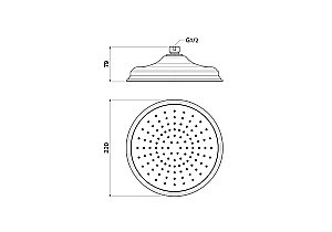Верхний душ Aquatek Классик AQ2088CR хром купить в интернет-магазине сантехники Sanbest