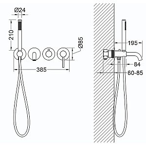 Смеситель для ванны Timo Saona 2314/00YSM хром купить в интернет-магазине сантехники Sanbest
