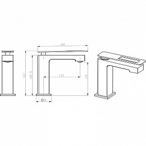 Смеситель для раковины Boheme Q 141-WB белый/ручка черная прямая купить в интернет-магазине сантехники Sanbest