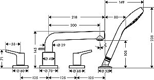 Смеситель для ванны Hansgrohe Talis S 72419000 купить в интернет-магазине сантехники Sanbest